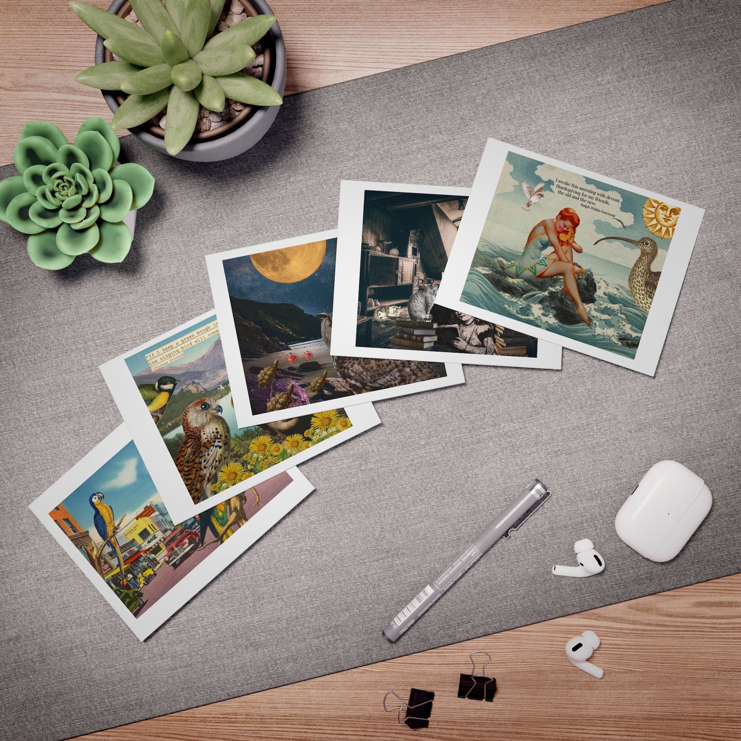 Gratitude collage greeting cards