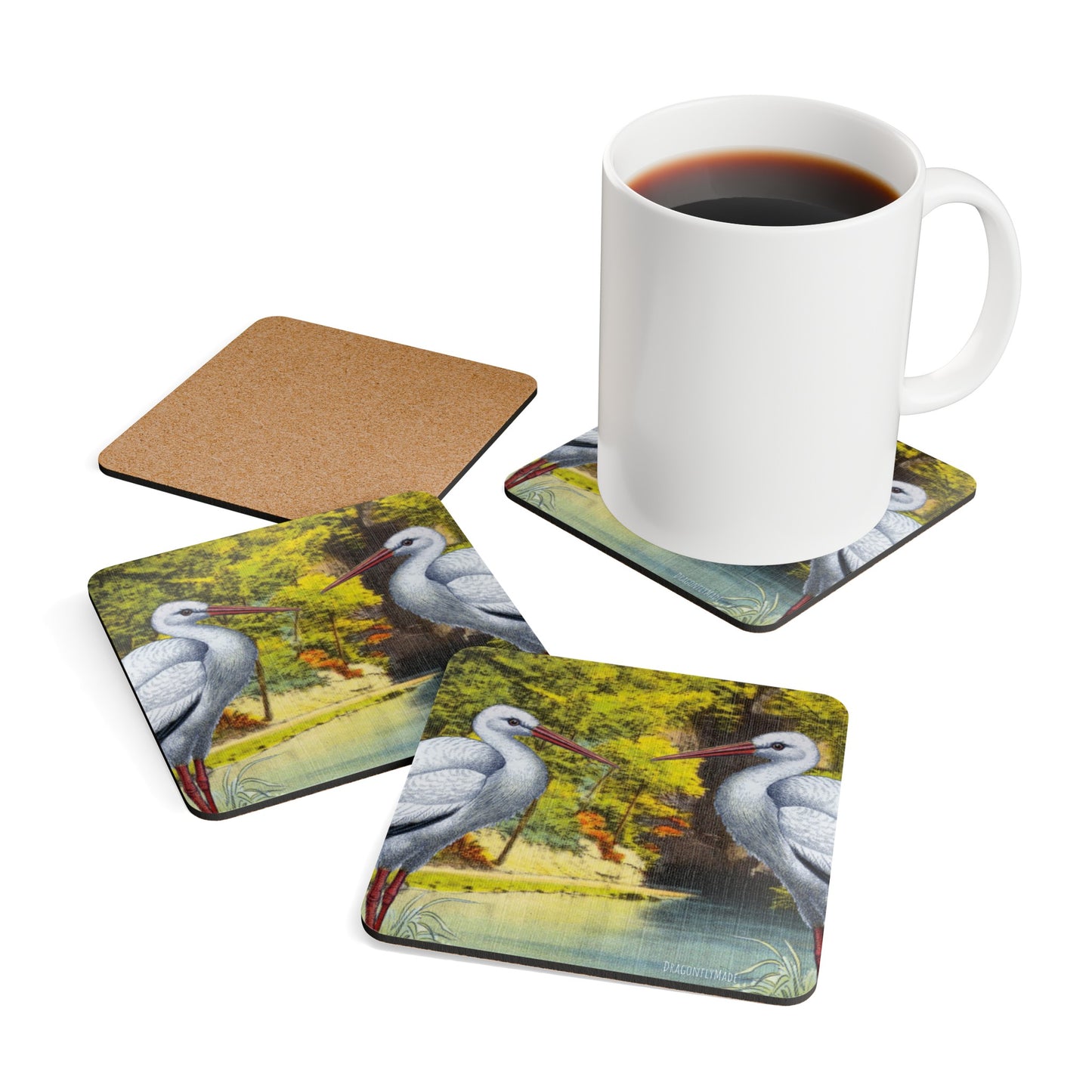 Two Solitudes corkwood coaster set