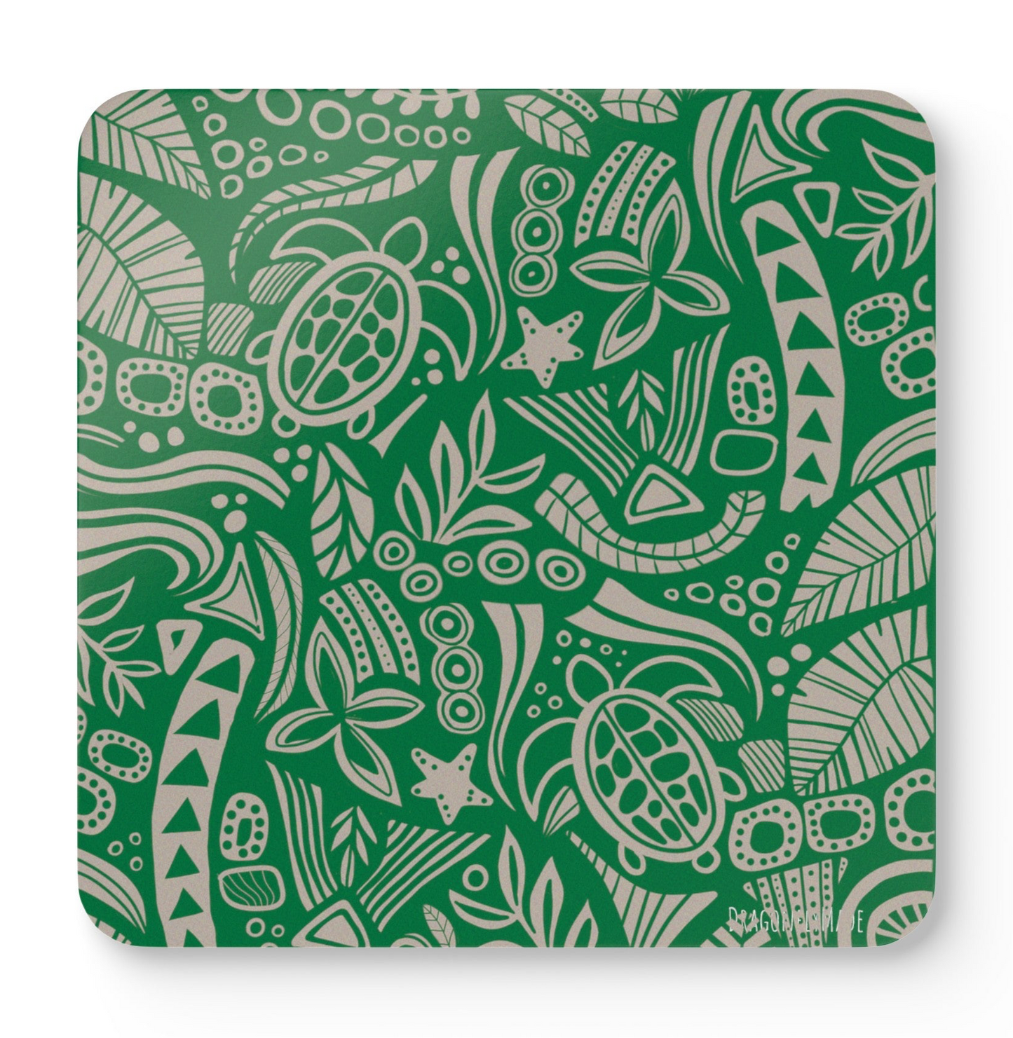 Honu Dream corkwood coaster set (clover)