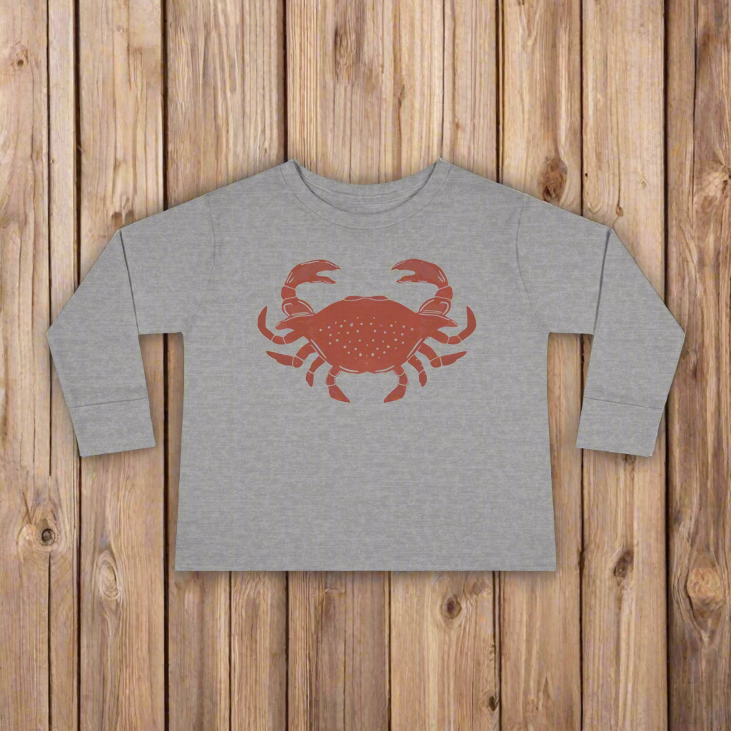 Crab long sleeve toddler tee