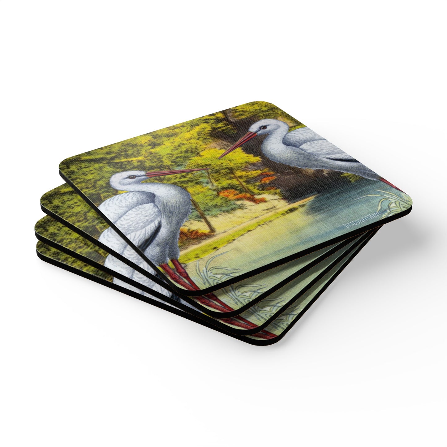 Two Solitudes corkwood coaster set