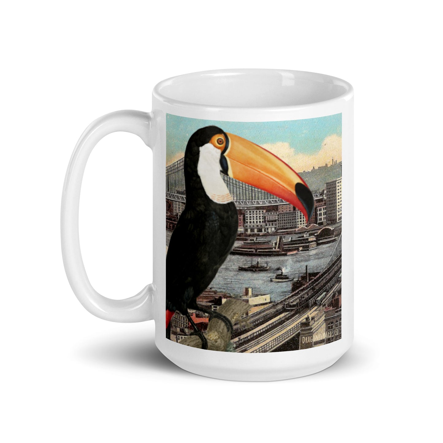 Toucan Point white glossy mug